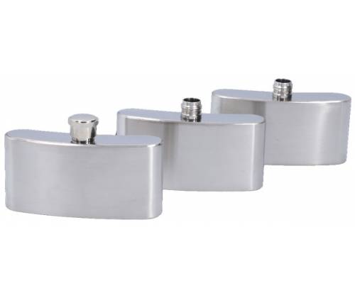 Hip Flask Φλασκί Ποτού Chrome Mat Triple - 3x90ml (270ml) - Τιμή: 16,00€