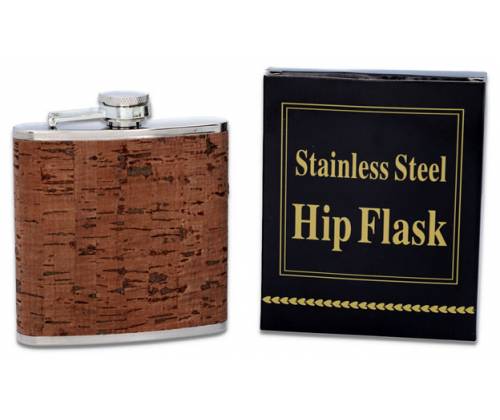 Hip Flask Φλασκί Ποτού Φελλός Cork (F3300) - 180ml - Τιμή: 11,50€