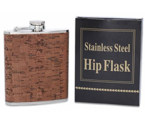 Hip Flask Φλασκί Ποτού Φελλός Cork (F3301) - 210ml - Τιμή: 11,90€