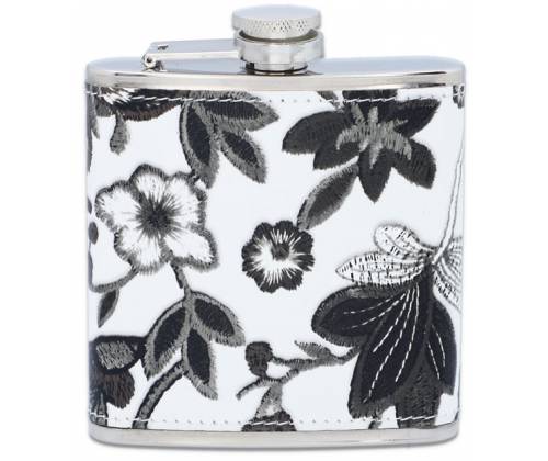 Hip Flask Φλασκί Ποτού Black Flower (F3310) - 180ml - Τιμή: 11,90€