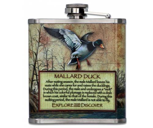 Hip Flask Φλασκί Ποτού Art Σχεδιο Αγριόπαπια - 210ml - Τιμή: 13,50€