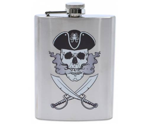 Hip Flask Φλασκί Ποτού Chrome Pirate (F4010) - 240ml - Τιμή: 12,50€