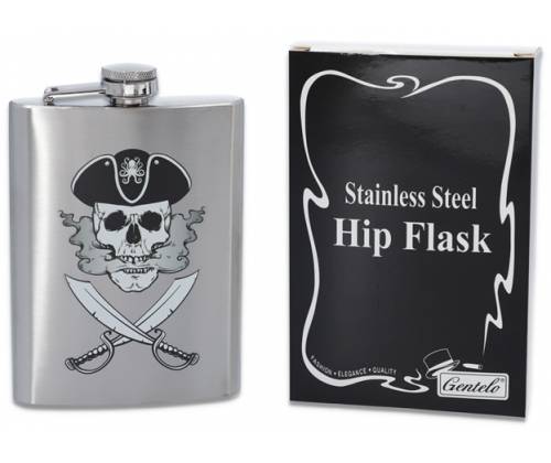 Hip Flask Φλασκί Ποτού Chrome Pirate (F4010) - 240ml - Τιμή: 12,50€