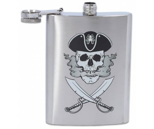 Hip Flask Φλασκί Ποτού Chrome Pirate (F4010) - 240ml - Τιμή: 12,50€