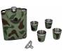 Flask Set Φλασκί Ποτού Camo με 4 Σφηνοπότηρα Square (4345) - 240ml - Τιμή: 22,00€