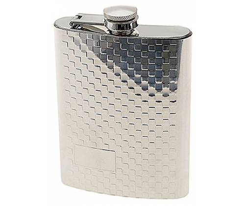 Hip Flask Set Φλασκί Ποτού με 4 Σφηνοπότηρα Chrome Nubs (F014) - 240ml - Τιμή: 16,50€