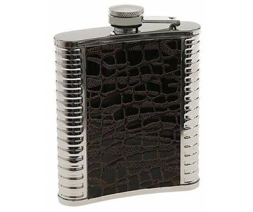Hip Flask Φλασκί Ποτού Reptile Chrome (F007) - 210ml - Τιμή: 11,90€