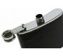 Hip Flask Φλασκί Ποτού Leather Black Μαύρο (F008) - 210ml - Τιμή: 11,90€