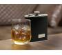 Hip Flask Φλασκί Ποτού Leather Black Μαύρο (F008) - 210ml - Τιμή: 11,90€