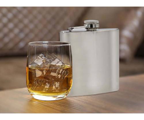 Hip Flask Φλασκί Ποτού Chrome Mat (F015) - 180ml - Τιμή: 9,50€