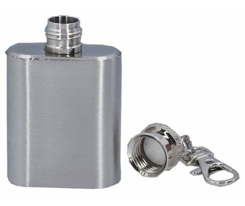 Hip Flask Mini Keychain Silver - 30ml -  Price: 4,50€