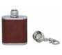 Hip Flask Φλασκί Ποτού Mini Μπρελόκ Τεχνόδερμα Καφέ - 30ml - Τιμή: 4,80€