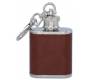 Hip Flask Φλασκί Ποτού Mini Μπρελόκ Τεχνόδερμα Καφέ - 30ml - Τιμή: 4,80€
