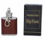 Hip Flask Φλασκί Ποτού Mini Μπρελόκ Τεχνόδερμα Καφέ - 30ml - Τιμή: 4,80€