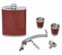 Hip Flask Set Φλασκί Ποτού - Σκάκι με Σφηνοπότηρα (F4506) - 240ml Καφέ - Τιμή: 35,50€