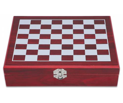 Hip Flask Set Φλασκί Ποτού - Σκάκι με Σφηνοπότηρα (F4506) - 240ml Καφέ - Τιμή: 35,50€