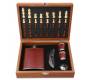 Hip Flask Set Φλασκί Ποτού - Σκάκι με Σφηνοπότηρα (F4506) - 240ml Καφέ - Τιμή: 35,50€