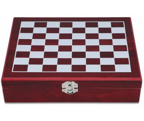 Hip Flask Set Φλασκί Ποτού - Σκάκι με Σφηνοπότηρα (F4519) - 240ml Μαύρο - Τιμή: 35,50€