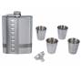 Flask Set Φλασκί Ποτού Πολυτελείας με 4 Σφηνοπότηρα Square (4118) - 240ml - Τιμή: 20,50€