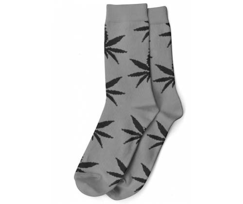Κάλτσες Μακριές Ανδρικές Cannabis Leaf (40-45) - Γκρι/Μαύρο - Τιμή: 3,90€