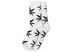 Κάλτσες Μακριές Ανδρικές Cannabis Leaf (40-45) - Ασπρο/Μαύρο