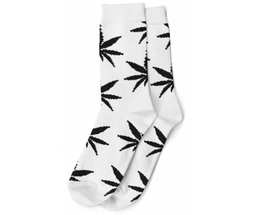 Κάλτσες Μακριές Ανδρικές Cannabis Leaf (40-45) - Ασπρο/Μαύρο - Τιμή: 3,90€