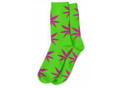 Κάλτσες Μακριές Γυναικείες Cannabis Leaf (36-42) - Πράσινο/Ροζ