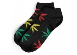 Κάλτσες Κοντές Ανδρικές Cannabis Leaf (40-45) - Μαύρο/Rasta