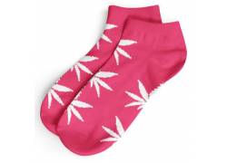 Κάλτσες Κοντές Γυναικείες Cannabis Leaf (36-42) - Ροζ/Ασπρο