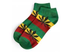 Κάλτσες Κοντές Γυναικείες Cannabis Leaf (36-42) - Rasta/Μαύρο