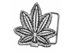 Αγκράφα Ζώνης Cannabis Leaf Ασημί