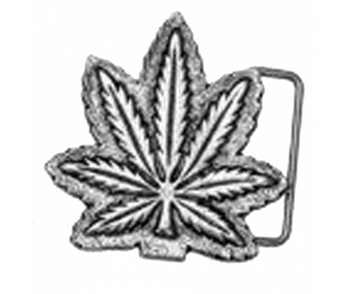 Αγκράφα Ζώνης Cannabis Leaf Ασημί - Τιμή: 4,40€