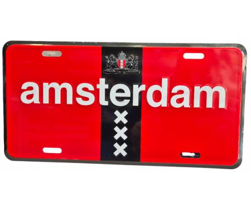 Amsterdam XXX License Plate - Κόκκινο (30x15cm) - Τιμή: 12,00€