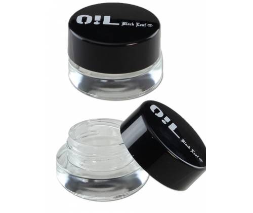 Γυάλινο Βάζο Black Leaf Oil Jar 3ml Με Πλαστικό Καπάκι - Μαύρο - Τιμή: 2,40€