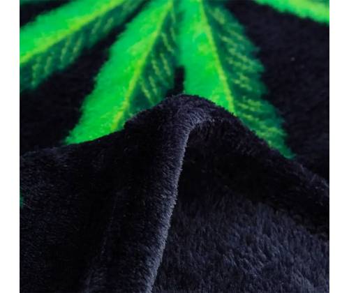 Κουβέρτα Μαύρη με Σχέδιο Leaves για Διπλό Κρεβάτι - 200x180cm - Τιμή: 32,50€