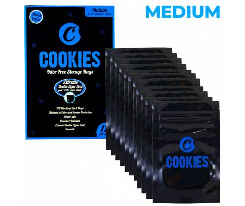 Cookies Ziplock Smell Proof Security Bag - Medium (102x152mm) -  Price: 1,20€
