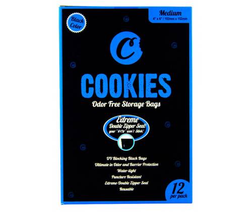 Cookies Ziplock Smell Proof Security Bag - Medium (102x152mm) -  Price: 1,20€