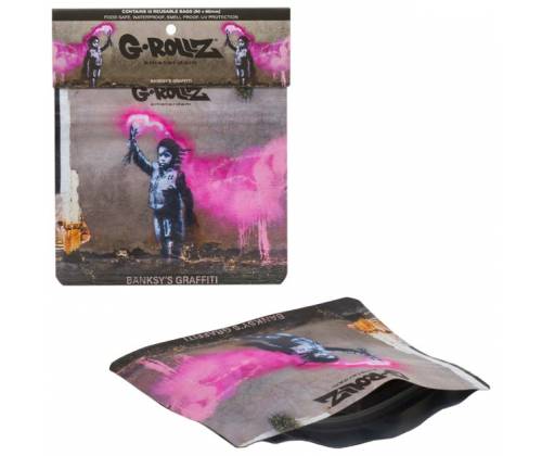 G-Rollz Σακουλάκι Ασφαλείας Zip - Banksy's Graffiti «Torch Boy» (70x60mm) - Τιμή: 1,20€
