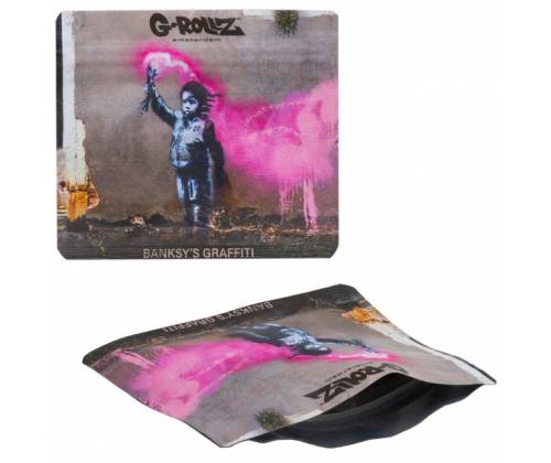 G-Rollz Σακουλάκι Ασφαλείας Zip - Banksy's Graffiti «Torch Boy» (70x60mm) - Τιμή: 1,20€