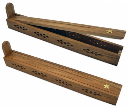 Βάση - Θήκη Box για Aρωματικά Stick Καφέ - Ξύλινη Star - Τιμή: 9,90€
