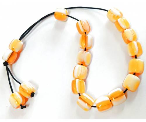 Κομπολόι Χειροποίητο από Μείγμα Κεχριμπαριού με 19 Χάντρες - Κίτρινο - Τιμή: 8,90€