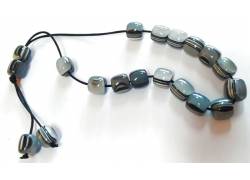 Κομπολόι Χειροποίητο από Μείγμα Κεχριμπαριού με 19 Χάντρες - Γκρι