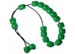 Κομπολόι Χειροποίητο από Μείγμα Κεχριμπαριού με 19 Χάντρες - Πράσινο