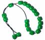 Handmade Komboloi from Amber Mixture with 19 Beads - Green -  Price: 8,90€