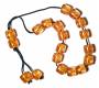 Handmade Komboloi from Amber Mixture with 19 Beads - Transparent Orange -  Price: 8,90€