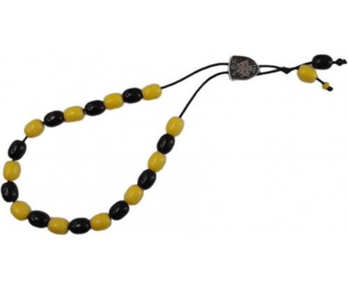 Κομπολόι με 23 Μπίλιες - ΑΕΚ Μαύρο - Κίτρινο (ΑΕ289) - Τιμή: 7,40€