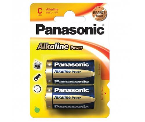 Αλκαλικές μπαταρίες Panasonic μέγεθος C - Τιμή: 1,80€