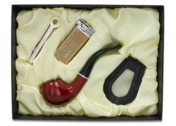 Σετ Κλασική Πίπα Καπνού MD Καφέ με Αναπτήρα Πολυτελείας - 40000257