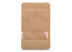 Σακουλάκι Αποθήκευσης Χάρτινο Craft με Παράθυρο - Καφέ (140x85mm)