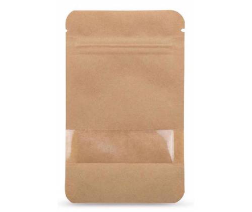 Σακουλάκι Αποθήκευσης Χάρτινο Craft με Παράθυρο - Καφέ (140x85mm) - Τιμή: 0,40€